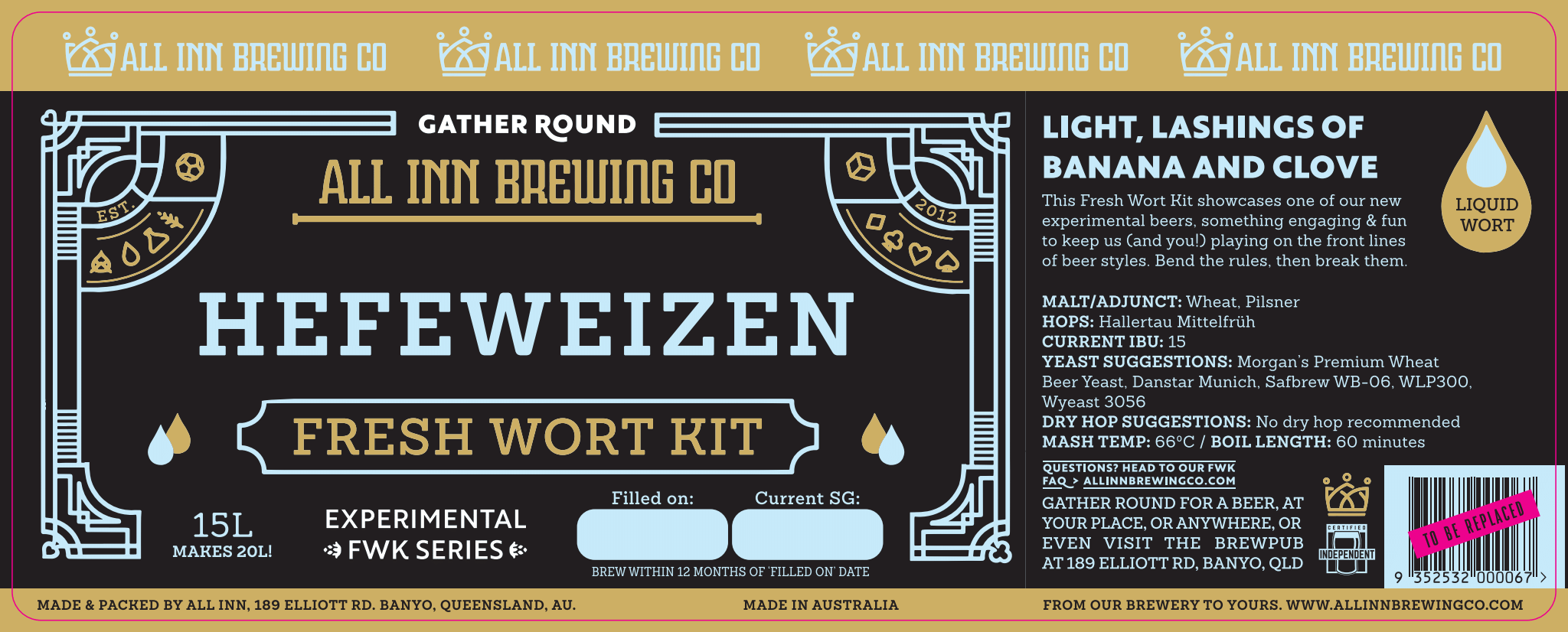 Hefeweizen 15L Fresh Wort Kit